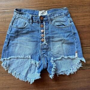 one teaspoon high waisted button up cut off shorts sz26